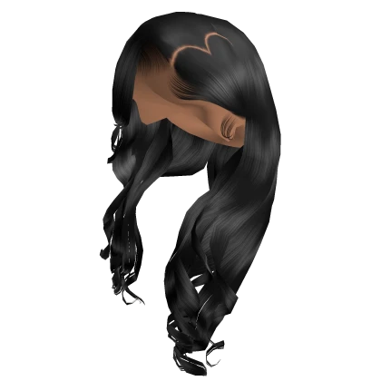 Wavy Side Part W/ Heart Design [Black]