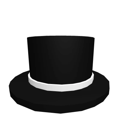 Black Top Hat w/ White Band