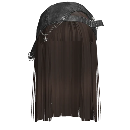 Emo Hair w/ Distressed Backwards Cap (Brown)