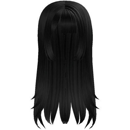 ♡ long wispy anime hair - black