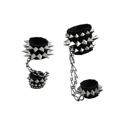 Chain Spike Punk Leg Bracelets | Black Silver