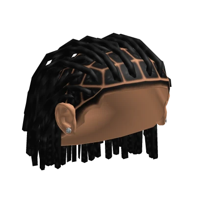 Slick Back Dreads w Diamond Stud Ear Rings