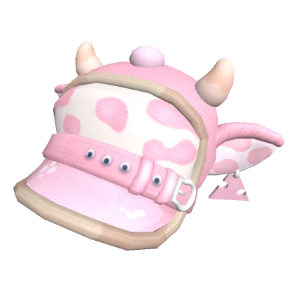 Trendy Cow Cap (Pink & White)