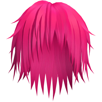 Hot Pink Messy Anime Boy Hair