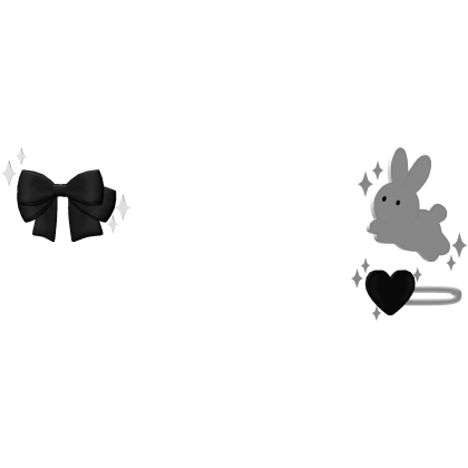 cutesy kawaii bunny & bow clip in black