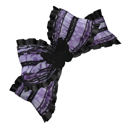 ruffled lace black & purple gyaru bow