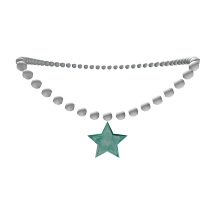1.0 Teal Y2K Star Bead Necklace