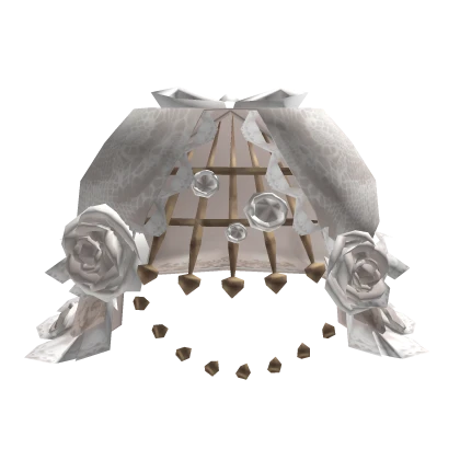 Rosy Rococo Gold Cage Skirt Bustle in White