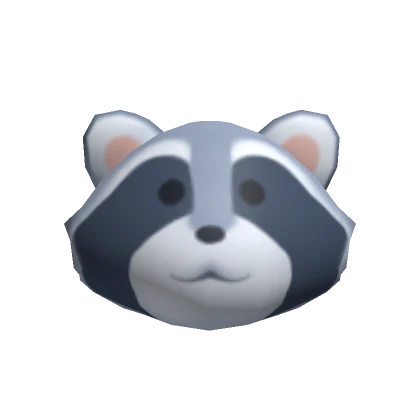 Small Animal Head - Raccoon Gray