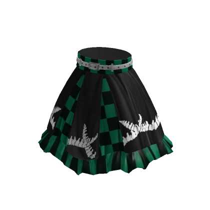 Demon Warrior Skirt Tanjirou Black & Green 