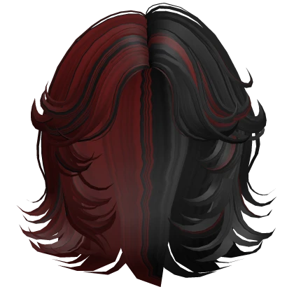 Swirly Short Wispy Wolfcut (Black and Red)