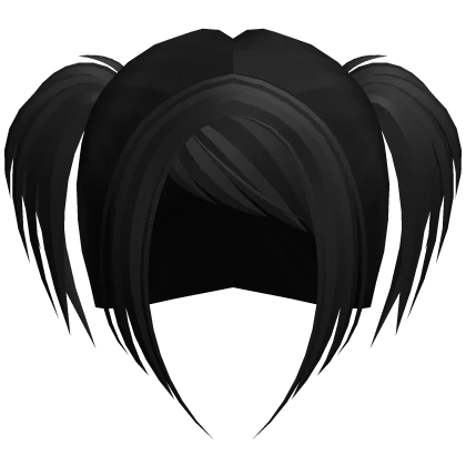 ☆ scene rockstar messy pigtails black