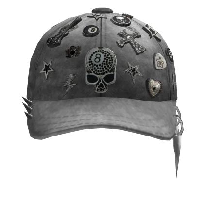 Y2K Hat Pins Cap - Distressed