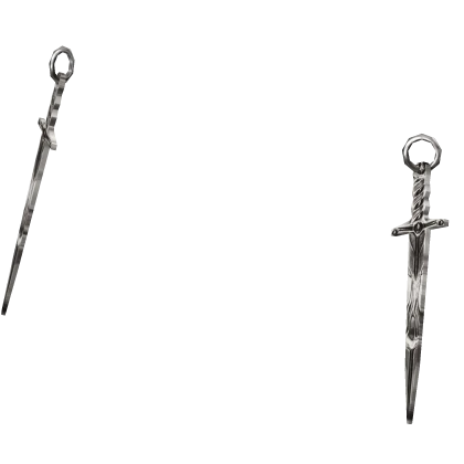 Chrome Sword Sterling Silver Earrings