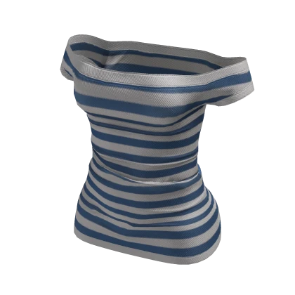 Cute 2000s Off Shoulders Top in Blue