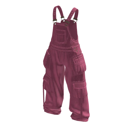 Baggy Oversized Denim Overalls in Pink