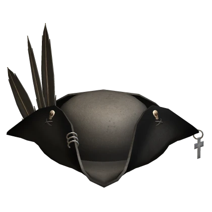 Feather Pirate Hat Black