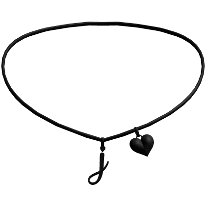 ♡ initial j heart necklace in black (3.0)