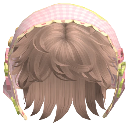 Igari Pink&Green Bonnet W/ Messy Milktea Boy Hair