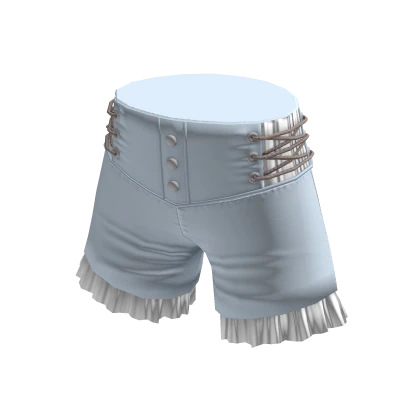 Ruffled shorts : Light blue