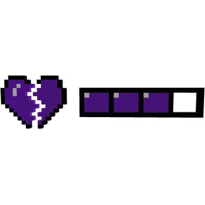 Purple Broken Heart 8-Bit Health HP Bar