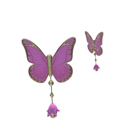 Pink Butterfly Gold Hair Clip
