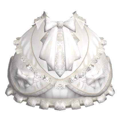 ✨Gothic Rococo Train Back Bustle Skirt-White