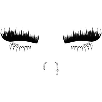 Wispy lash extensions set /w dangle nose piercings