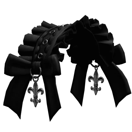 gothic lace ruffle headdress w bows black