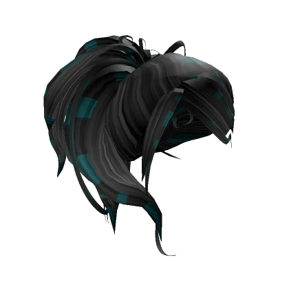 Black and Cyan Scene Ponytail