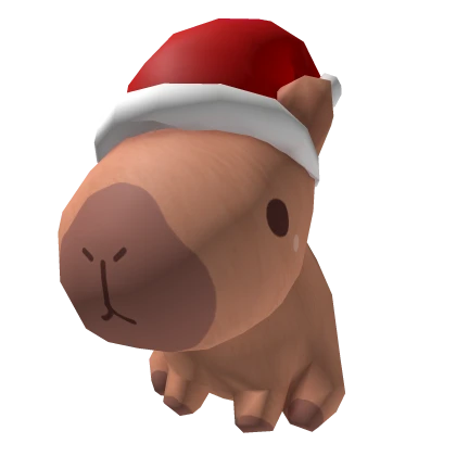 Christmas Capybara on Head