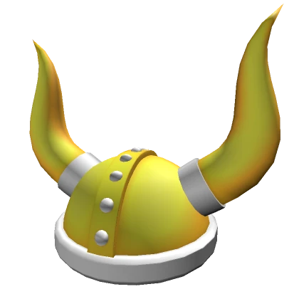 Shiny Yellow Viking Helmet