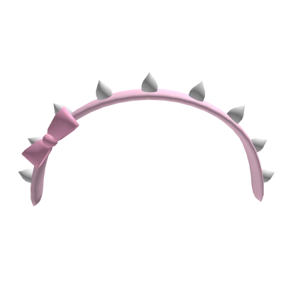 Spiked Headband in Pink w/ Bow