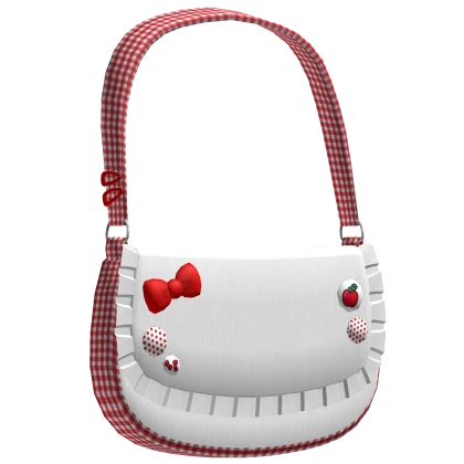 Kawaii Red Plaid Kitty Shoulder Bag