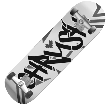 CHRUSH Skateboard in White & Black