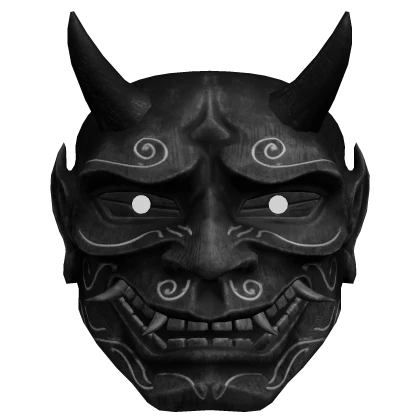 Hannya Black Mask with Glowing Eyes