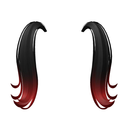 Fluffy Pigtail Extensions in Black to Red