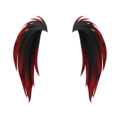 Fluffy Scene Pigtails in Black to Red