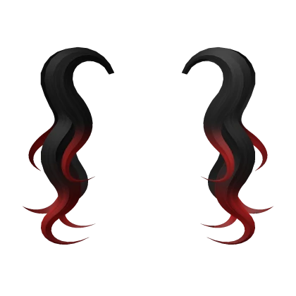 Wavy Pigtails Extension in Black to Red