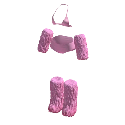 Y2K Slavic Winter Bikini Fur Set | Pink