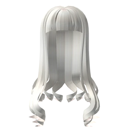 Wavy Y2K white hair 