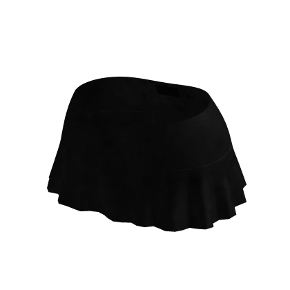 ♡ Black Y2K Leather Ruffled Mini Skirt