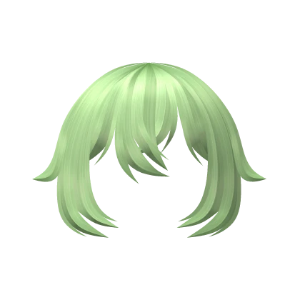 Messy Anime Bangs in Sage Green