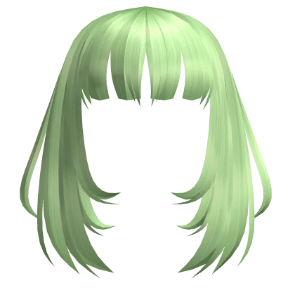 Framed Blunt Bangs in Sage Green