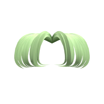 Arched Anime Bangs in Sage Green