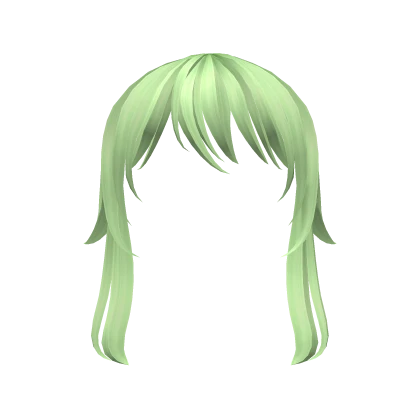 Flowy Anime Bangs in Sage Green