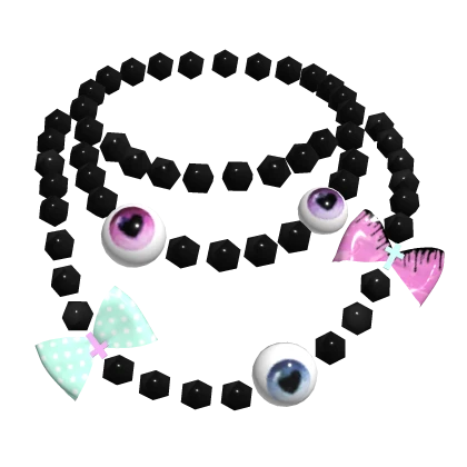 𖹭 cute sweet pastel goth pearl polka dot necklace