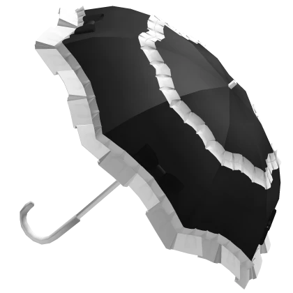 ʚ♡ɞ cute ruffled black and white parasol with bows