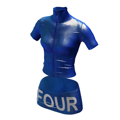 ʚ♡ɞ KPOP Blue Latex Two-Piece Outfit set