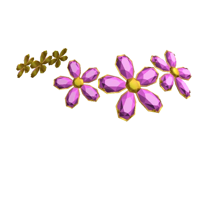 Pink Diamond Flower Clips 